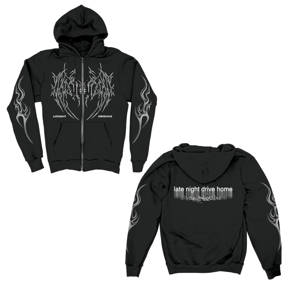 Metal Wings Zip Up Hoodie (Black)